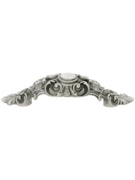 Queensway Drawer Pull - 4 inch Center to Center in Antique Pewter.